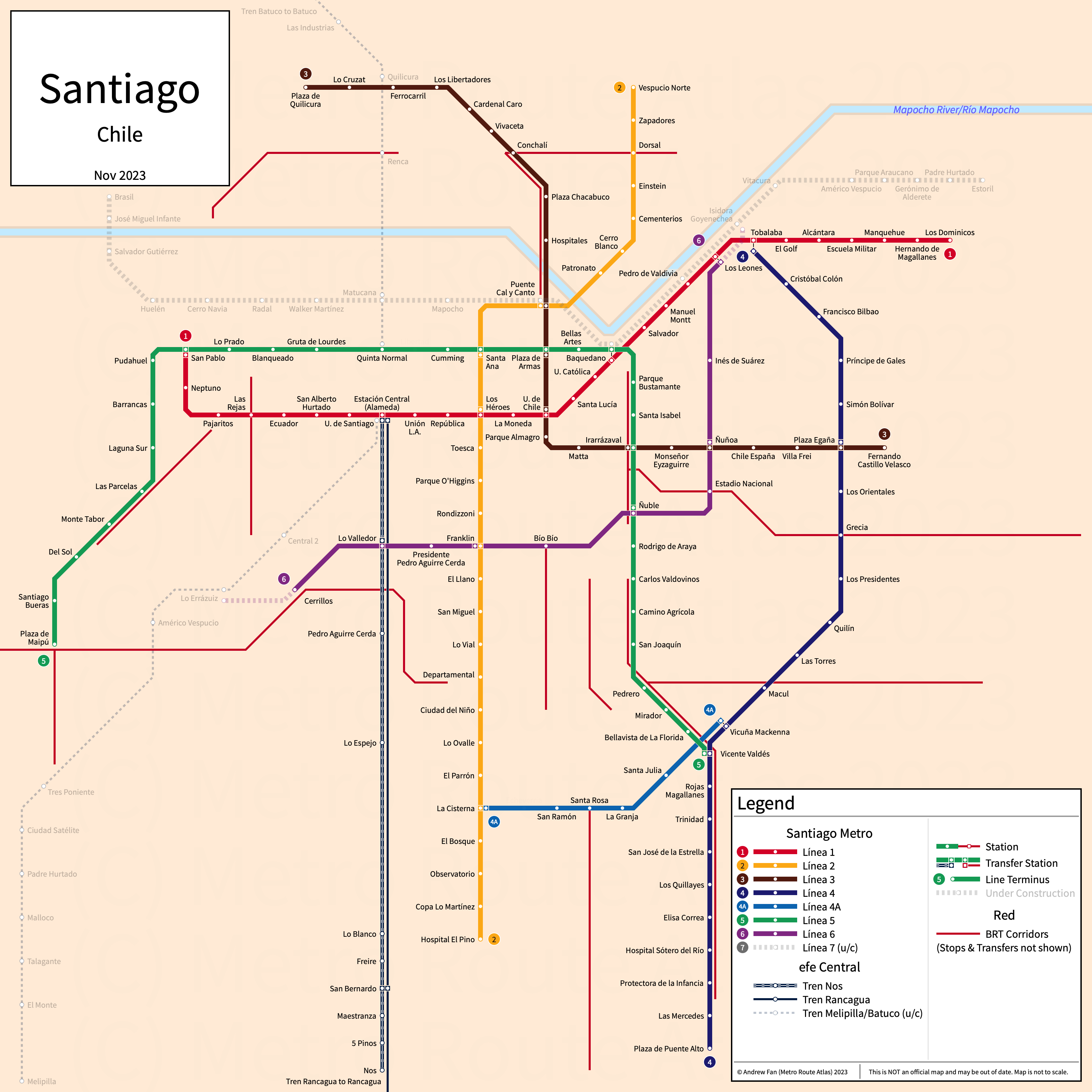 Metro Route Atlas Santiago, Santiago, Chile